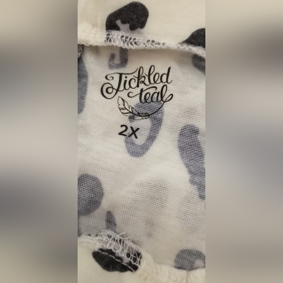 Tickle Teal White/ Gray Cheetah Print Skirt Size - Picture 4 of 5